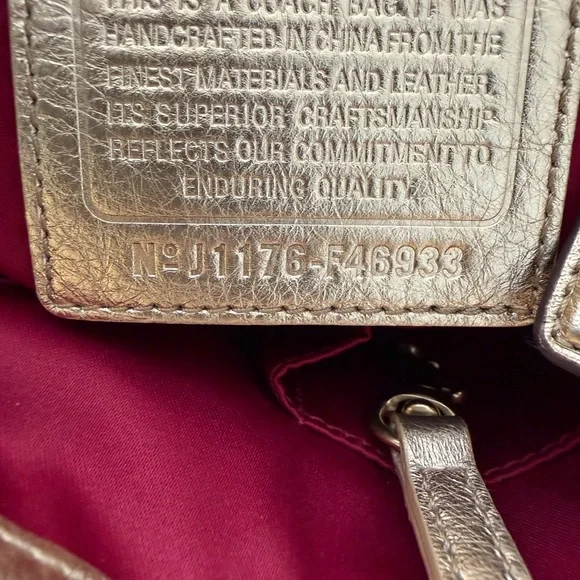 Coach Tan and Gold Patterned Tote - Picture 5 of 5